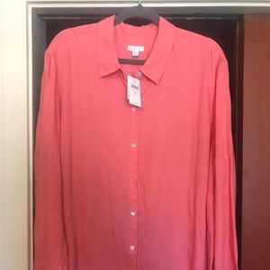 JJill Long sleeve linen button down shirt